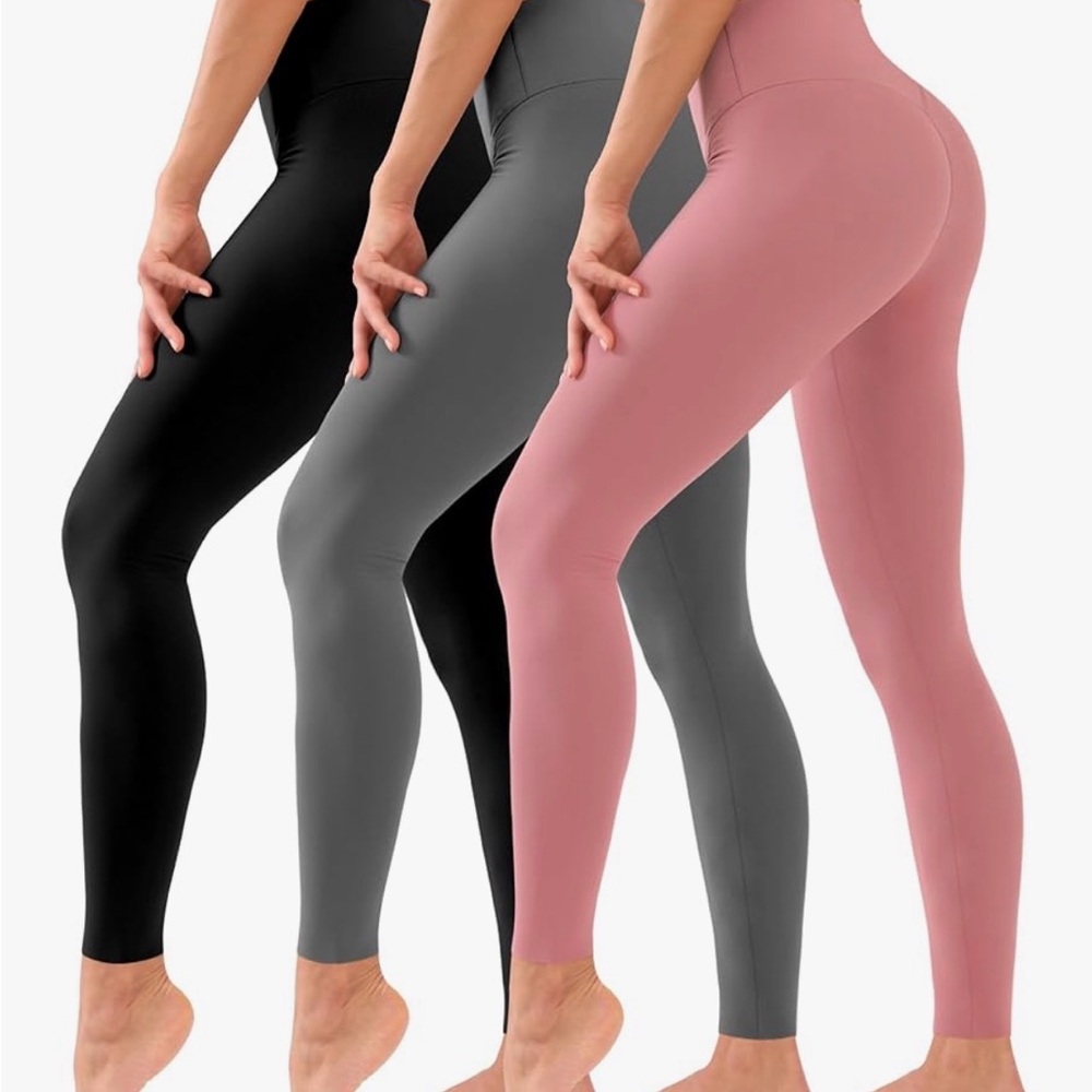 Women’s Hmuuo Black & Blue Soft Yoga Pants, Size S/M, 2 Pair, New! - Picture 2 of 2